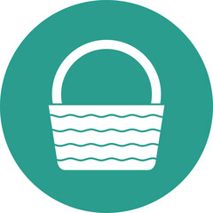 Poster - Basket Glyph Circle Background Icon