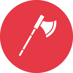 Sticker - Axe Glyph Circle Background Icon