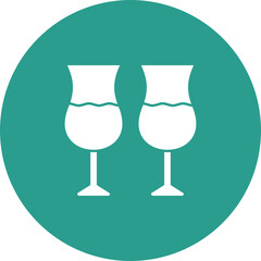 Sticker - Drinks Glyph Circle Background Icon