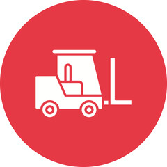 Poster - Forklift Glyph Circle Background Icon