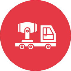 Sticker - Conscrete Mixer Truck Glyph Circle Background Icon