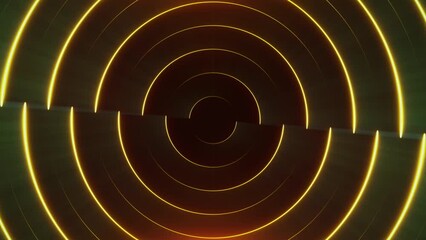Wall Mural - golden circle laser line background. video ultra 4k