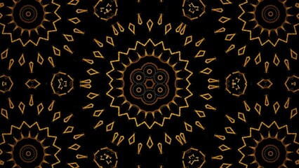 Wall Mural - luxury gold abstract kaleidoscope background 4k
