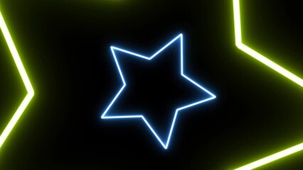 Wall Mural - abstract neon star light colorful glowing background. video ultra 4k
