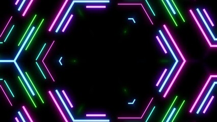 Wall Mural - vj abstract laser light colorful glowing neon lines background. video ultra 4k