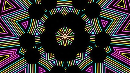 Wall Mural - vj abstract laser light colorful glowing neon lines background. video ultra 4k