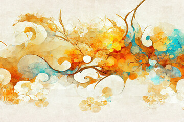 Wall Mural - abstract yellow and white floral massage aromatherapy nature health zen background