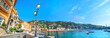 Cityscape with promenade in resort town Villefranche-sur-Mer. Cote d'Azur, France