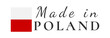 made in poland sign vector design. product emblem. handwritten flag ribbon typography lettering logo label banner