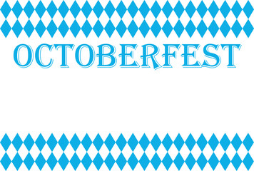 Wall Mural - Octoberfest pattern. October munich fest background. Rhomb octoberfest blue ornament