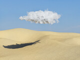 Fototapeta Przestrzenne - Surreal desert landscape with cloud