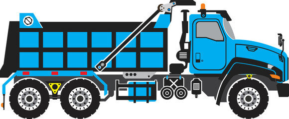 Wall Mural - Dump Truck in blue and black vector