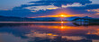 Vibrant sunrise landscape of Okanagan lake in Kelowna of British Columbia, Canada