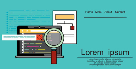 programming coding, programming banner, flat design concept