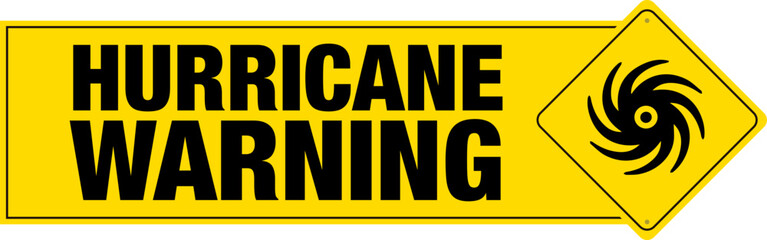 hurricane warning banner with sign.