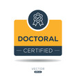 Creative (Doctoral) Certified badge, vector illustration.