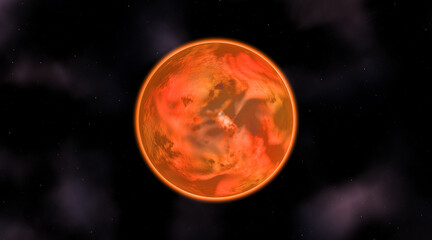 Wall Mural - mars and stars. red planet in a deep space.