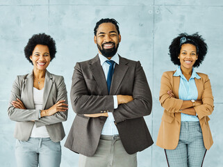 Wall Mural - young black african american business people meeting office portrait teamwork group businesswoman businessman colleague partner partnership together