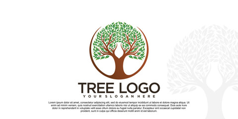 Tree logo design template Premium Vector