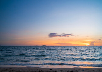 landscape viewpoint summer sea wind wave cool holiday calm coastal sunset sky light orange golden evening day look calm Nature tropical Beautiful sea water travel 