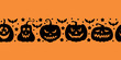 Halloween horizontal pumpkin pattern seamless