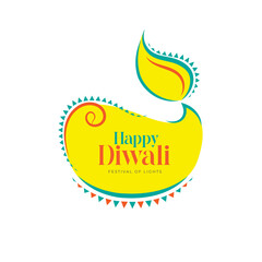 Wall Mural - Happy Diwali Festival Sticker Greeting Design Template