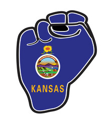 Canvas Print - Kansas State Flag Power Fist