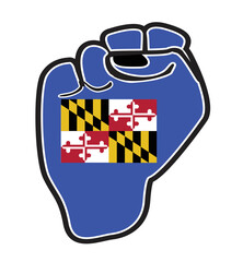 Canvas Print - Maryland State Flag Power Fist