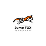 Fototapeta Pokój dzieciecy - jumping fox logo design