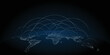 © cofficevit - World map background illustration with futuristic communication technology. Use of Information and Interconnection. The concept of connecting people from different cities around the world.