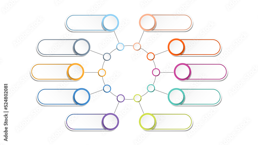Basic circle infographic template with 10 steps, process or options ...