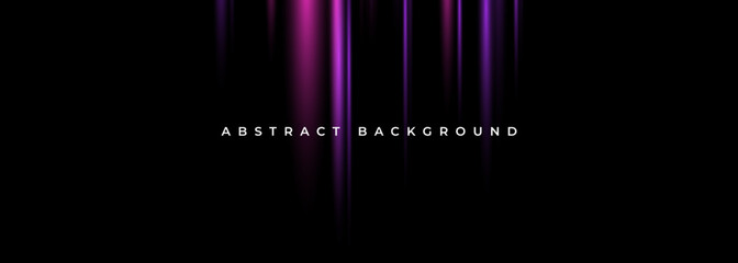 Aufkleber - Black wide abstract background with vertical purple glowing neon lights effect. Vector illustration