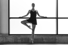Young Ballerina Posing On Points