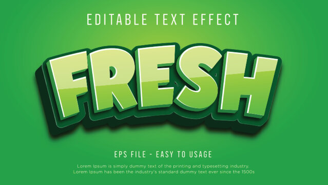 Fresh green 3d editable text effect