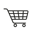 © PJVector - Shopping cart or trolley outline vector icon for webpages and print