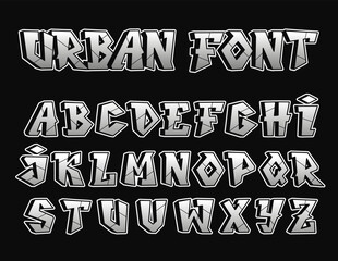 Graffiti letters font.Vector hand drawn line cartoon illustration. Graffiti letters, abc, urban, font fashion print for t-shirt, poster, logo art concept