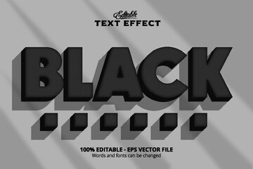 Wall Mural - Black text effect, edtable text effect, minimal shadow effect style black text effect