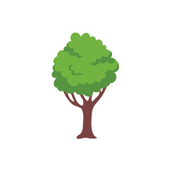 Vector green tree element. fertile forest for decoration