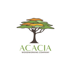 Acacia tree logo icon design