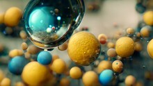 Yellow Bubbles In Water, Viruses, Balls