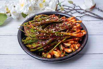 Wall Mural - Korean traditional food green onion kimchi