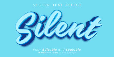 Silent text editable three dimension text effect 3d style