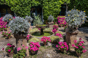 Wall Mural - Cordoba Viana Palace built in XV century. Viana Palace is tourist attraction known for 12 magnificent patios and a garden: Courtyard of the Bars (Patio de las Rejas). CORDOBA, SPAIN. 