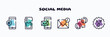social media outline icons set. thin line icons such as mobile email, phone card back, mobile with envelope, drafts, people connection, surprised icon collection. can be used web and mobile.
