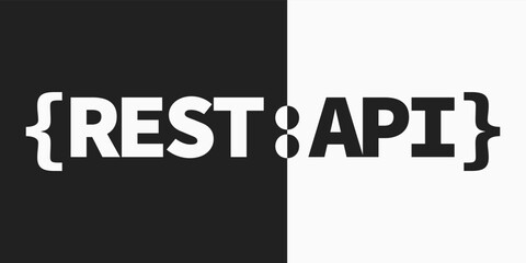 rest api symbol, representational state transfer emblem.