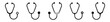 Set of stethoscope vector icons. Medical stetoskop icon. Vector 10 EPS.
