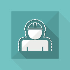 Vector illustration of single isolated worker icon