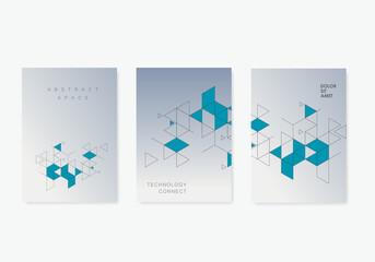Poster - Minimalistic triangles shape graphic. Vector abstract black connect lines futuristic design. Technology art modern illustration