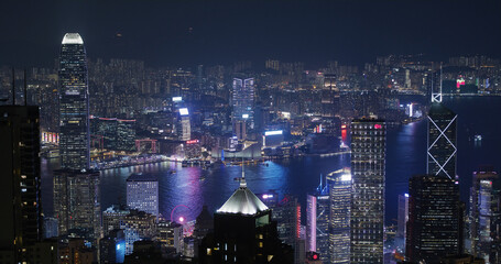 Fototapete - Timelapse of Hong Kong city night