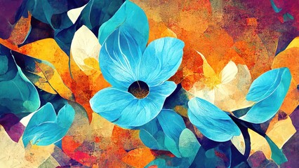 abstract watercolor background with flowers, massage spa aromatherapy beautiful calm wallpaper